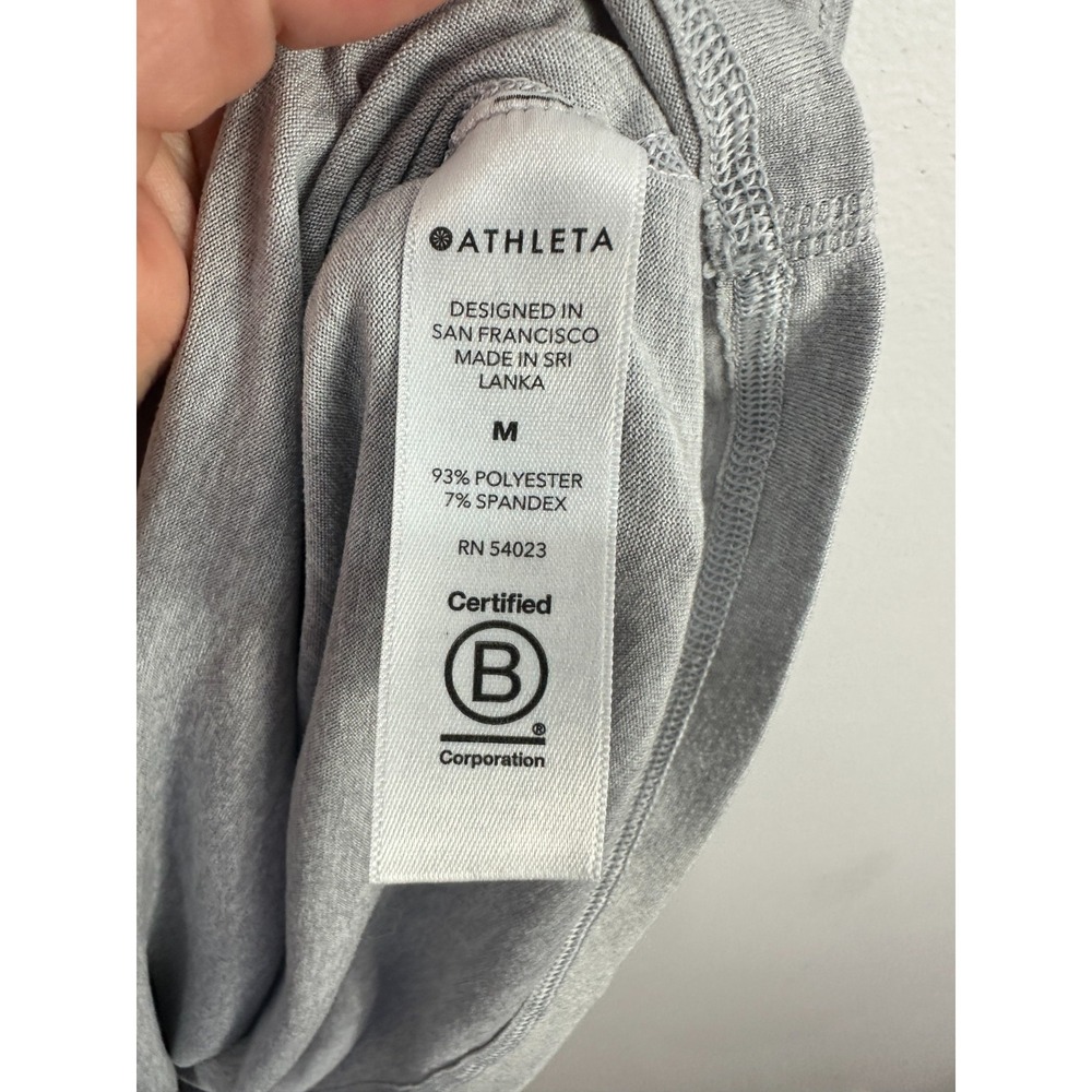 Athleta Uptempo Tank Top sz Medium Gray Sleeveless Athletic Basic Workout Yoga - Picture 3 of 7